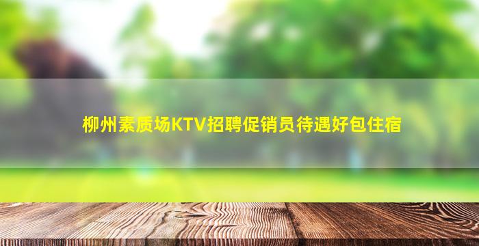 柳州素质场KTV招聘促销员待遇好包住宿